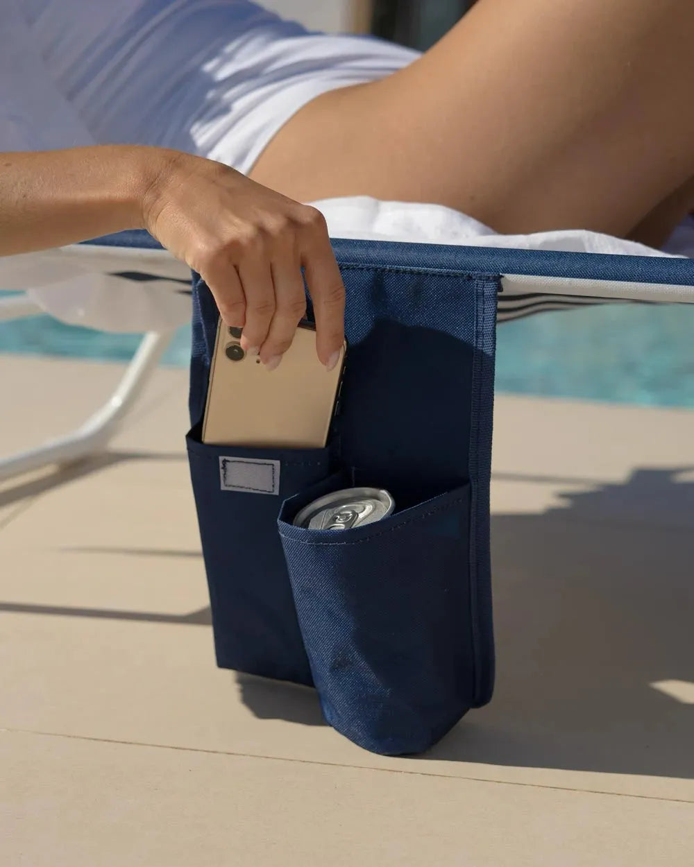 Tumbona de playa con bolsillo lateral